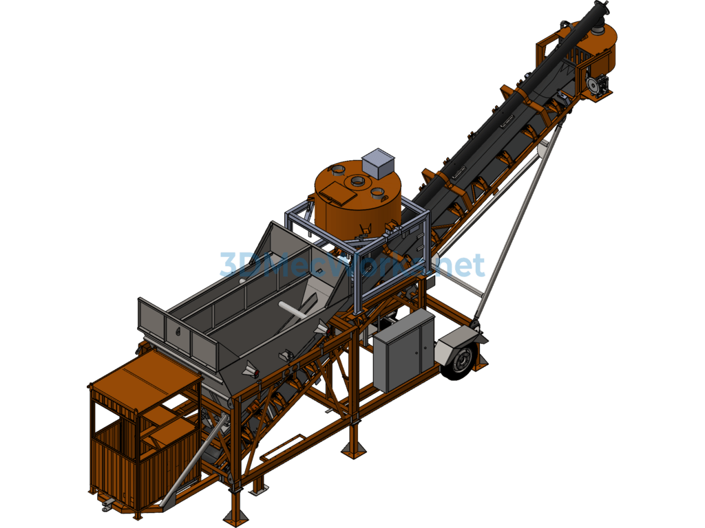 Cement Concrete Lifting Conveyor - SolidWorks - Free Download Cement Concrete Lifting Conveyor - Image 2