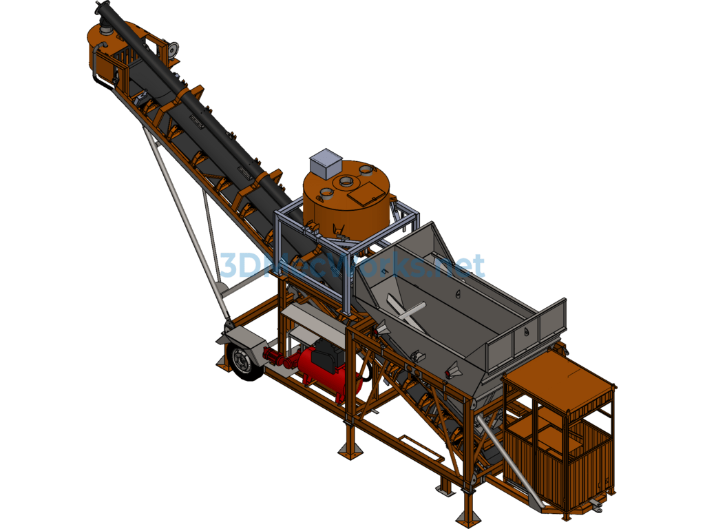 Cement Concrete Lifting Conveyor - SolidWorks - Free Download Cement Concrete Lifting Conveyor - Image 3