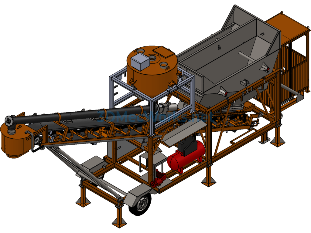 Cement Concrete Lifting Conveyor - SolidWorks - Free Download Cement Concrete Lifting Conveyor - Image 4