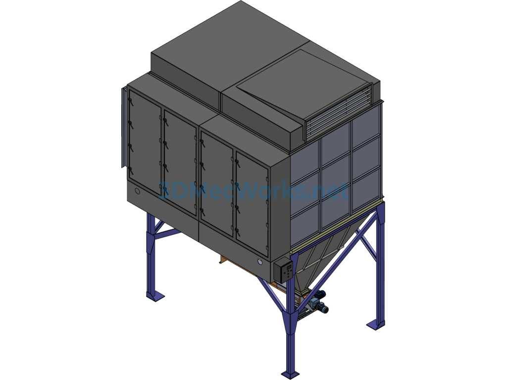 Baghouse Dust Collector (flat-Shaped Filter Bag) - SolidWorks - Free Download Baghouse Dust Collector (flat-Shaped Filter Bag)