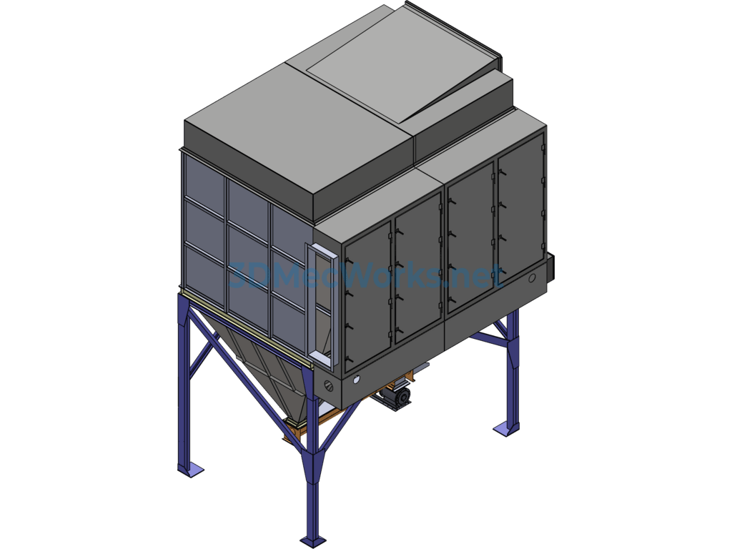 Baghouse Dust Collector (flat-Shaped Filter Bag) - SolidWorks - Free Download Baghouse Dust Collector (flat-Shaped Filter Bag) - Image 2
