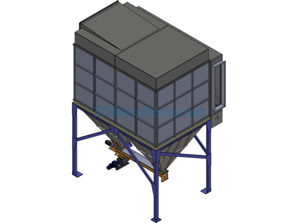Baghouse Dust Collector (flat-Shaped Filter Bag) - SolidWorks - Free Download Baghouse Dust Collector (flat-Shaped Filter Bag) - Image 3