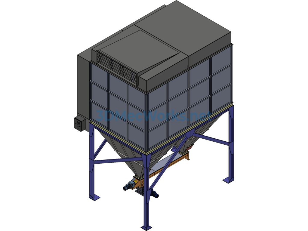 Baghouse Dust Collector (flat-Shaped Filter Bag) - SolidWorks - Free Download Baghouse Dust Collector (flat-Shaped Filter Bag) - Image 4