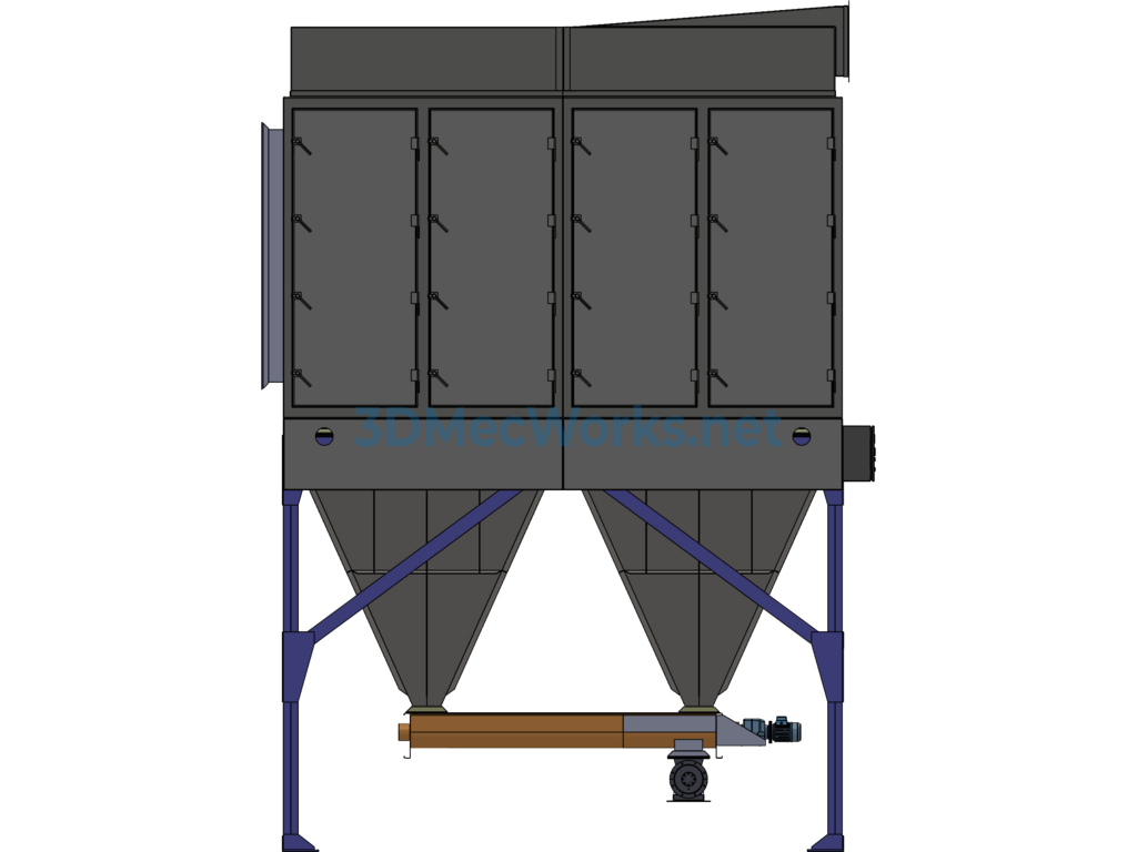Baghouse Dust Collector (flat-Shaped Filter Bag) - SolidWorks - Free Download Baghouse Dust Collector (flat-Shaped Filter Bag) - Image 5