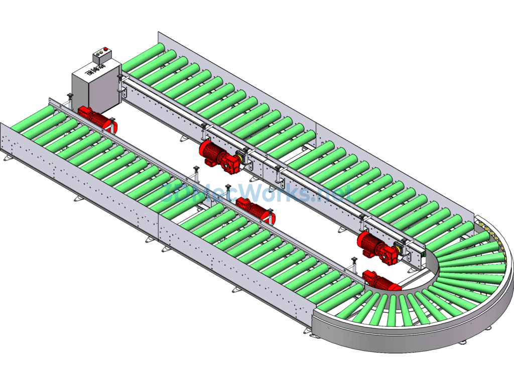 U-Shaped Powered Roller Conveyor - SolidWorks - Free Download U-Shaped Powered Roller Conveyor