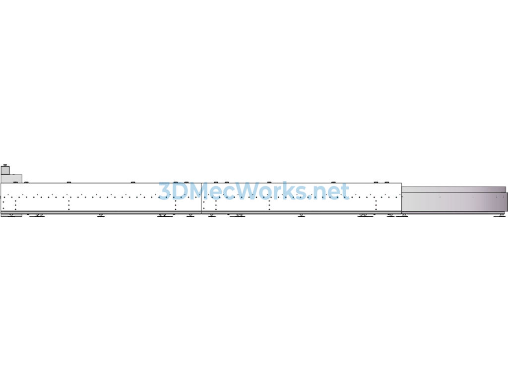 U-Shaped Powered Roller Conveyor - SolidWorks - Free Download U-Shaped Powered Roller Conveyor - Image 5