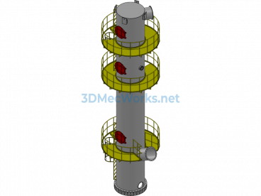14-meter Washing Tower - SolidWorks - Free Download