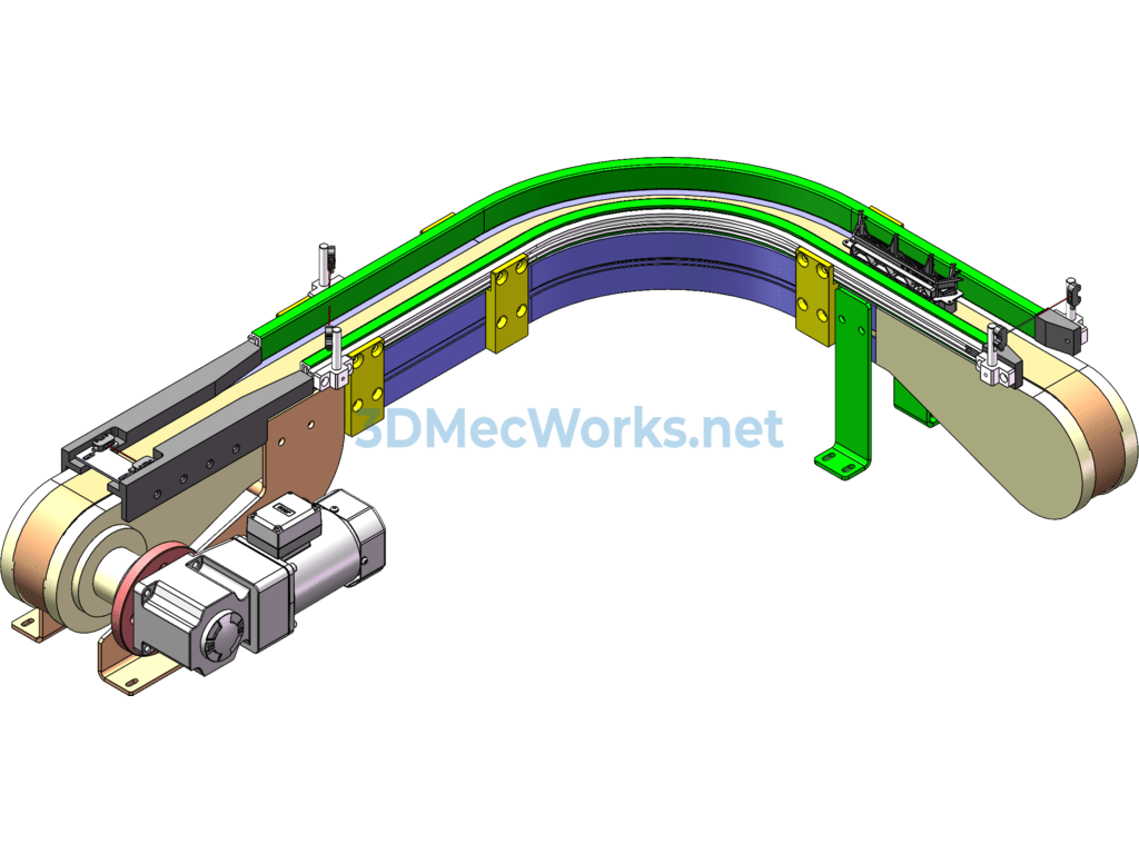 90-Degree Flexible Chain Plate Turning Line - SolidWorks - Free Download 90-Degree Flexible Chain Plate Turning Line - Image 3