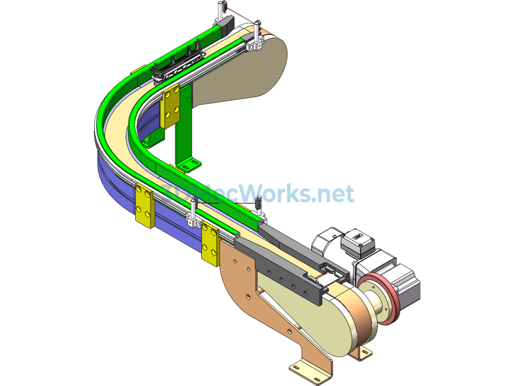 90-Degree Flexible Chain Plate Turning Line - SolidWorks - Free Download 90-Degree Flexible Chain Plate Turning Line - Image 4