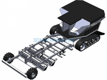 3D Drawings of Large Agricultural Plow Machine - SolidWorks - Free Download
