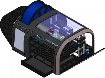 3D Printer Structure Model - SolidWorks - Free Download