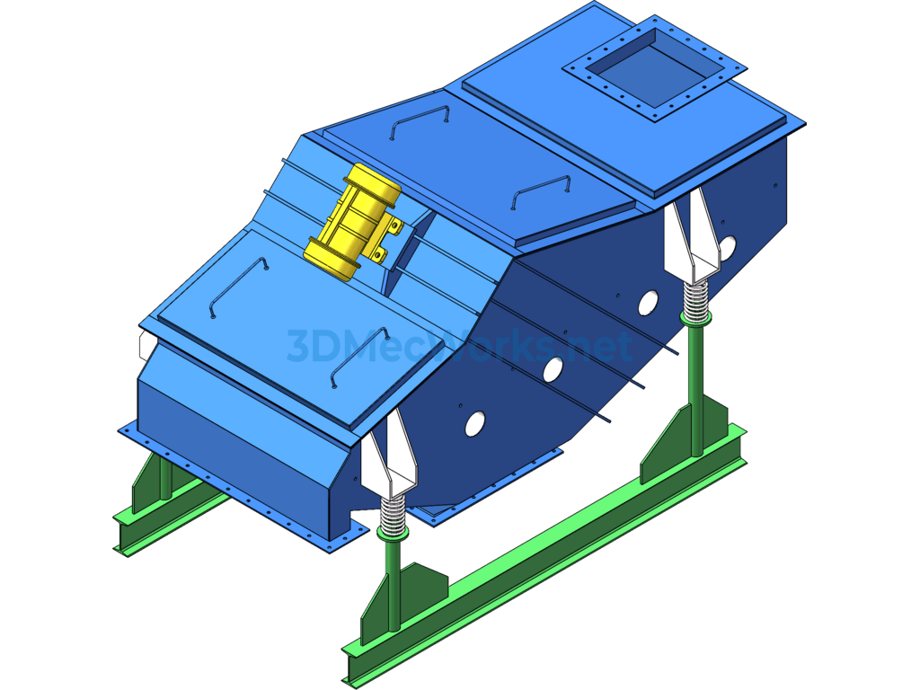 Powder Vibrating Screen - SolidWorks AutoCAD-ZWCAD - Free Download Powder Vibrating Screen - Image 2