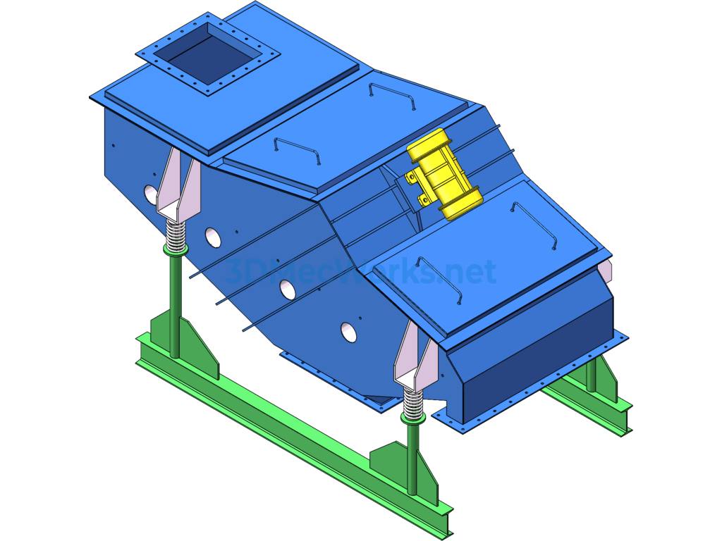 Powder Vibrating Screen - SolidWorks AutoCAD-ZWCAD - Free Download Powder Vibrating Screen - Image 3