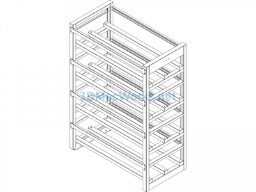 1100x580x1550-4 Layer Single Column 200ah-16 Battery Rack - SolidWorks - Free Download