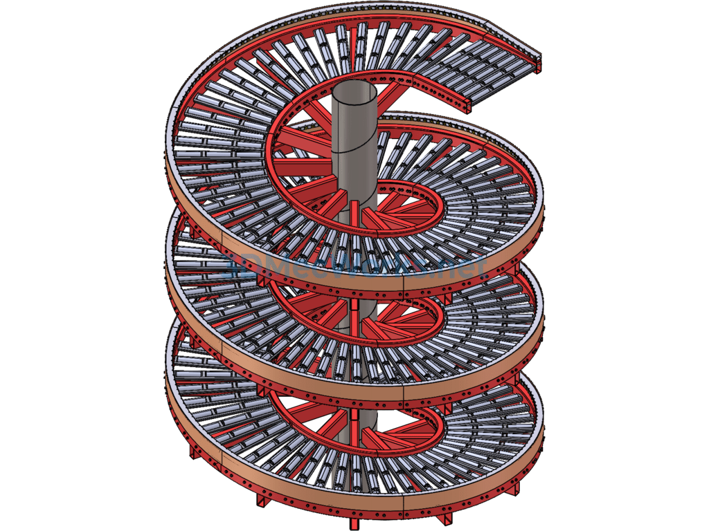 Spiral Gravity Roller Conveyor - SolidWorks - Free Download Spiral Gravity Roller Conveyor - Image 3