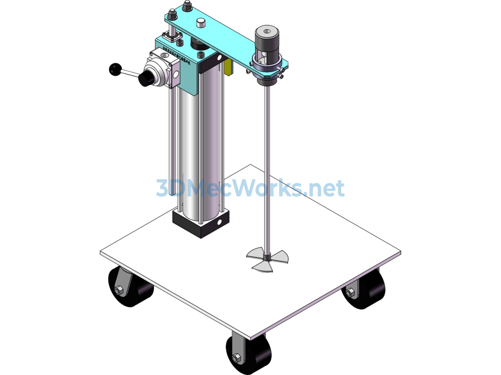 Trolley-Type Automatic Lifting Pneumatic Mixer - SolidWorks - Free Download Trolley-Type Automatic Lifting Pneumatic Mixer