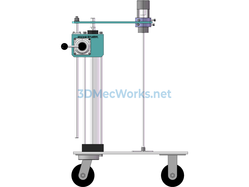 Trolley-Type Automatic Lifting Pneumatic Mixer - SolidWorks - Free Download Trolley-Type Automatic Lifting Pneumatic Mixer - Image 5
