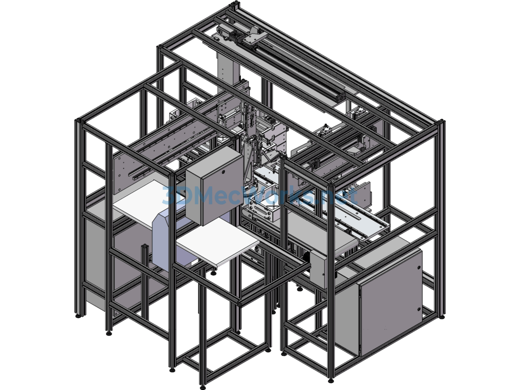 Storage Box Cleaning and Inspection Palletizing and Feeding Machine - SolidWorks - Free Download Storage Box Cleaning and Inspection Palletizing and Feeding Machine - Image 3