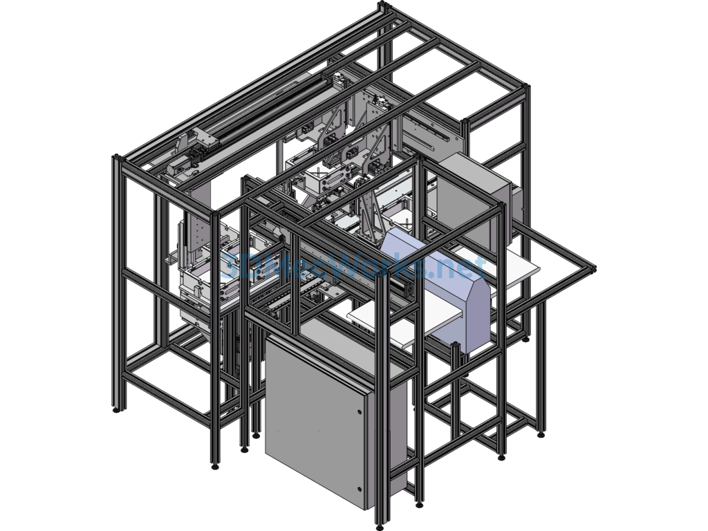 Storage Box Cleaning and Inspection Palletizing and Feeding Machine - SolidWorks - Free Download Storage Box Cleaning and Inspection Palletizing and Feeding Machine - Image 4