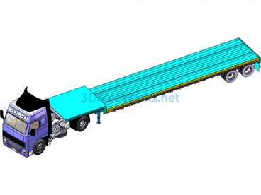 40-ton semi-trailer - SolidWorks - Free Download