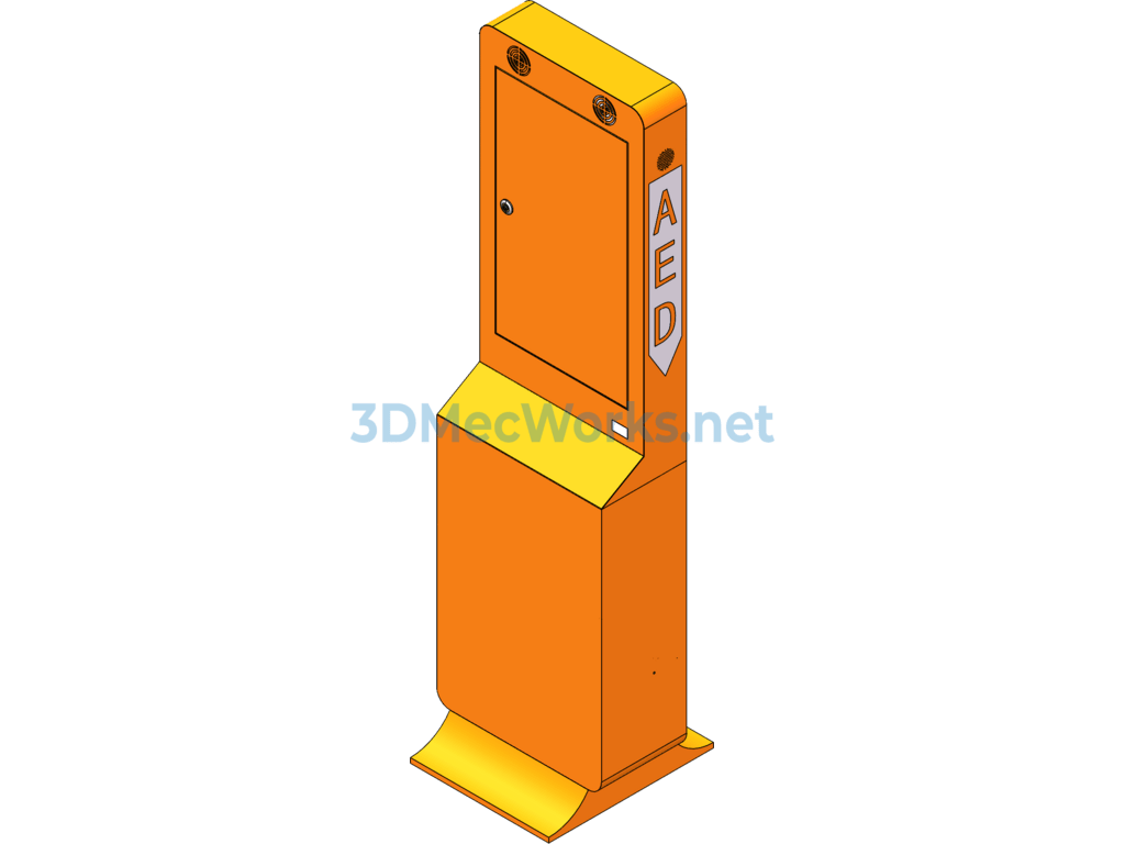Vertical Aed Emergency Station - SolidWorks - Free Download Vertical Aed Emergency Station - Image 3