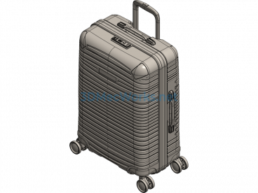 24-inch striped rolling suitcase - SolidWorks - Free Download