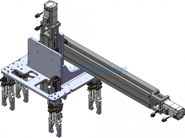 2x2 Array Cross Gripper Pneumatic Mechanical Gripper - SolidWorks - Free Download