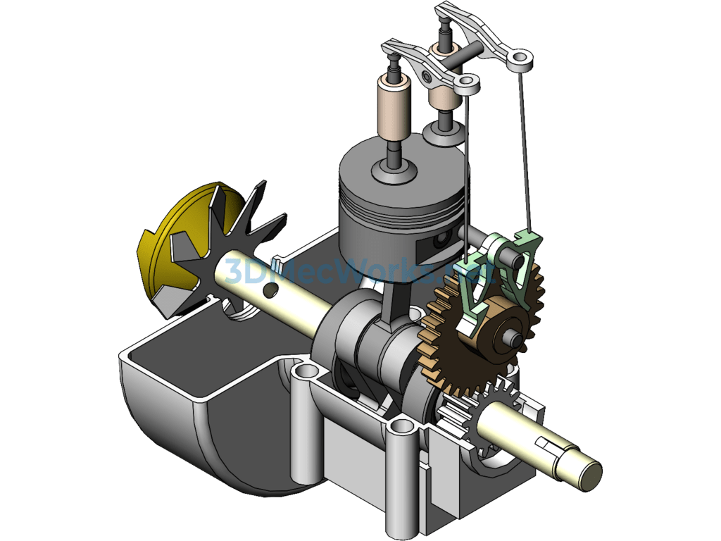 Internal Combustion Engine Motion Mechanism - SolidWorks - Free Download Internal Combustion Engine Motion Mechanism