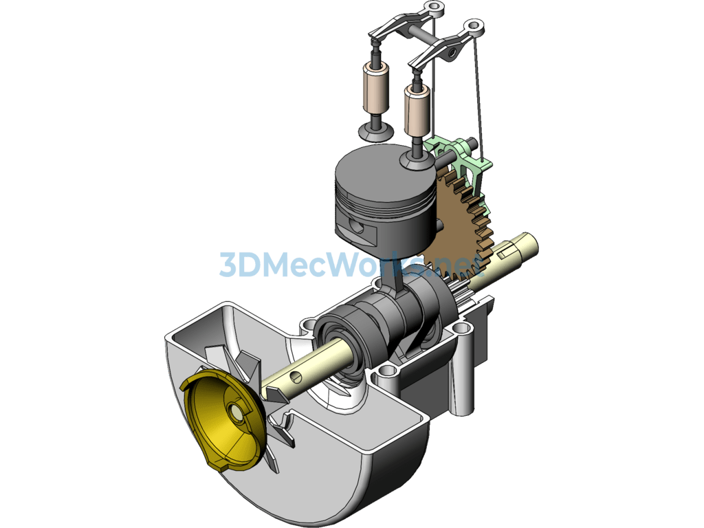 Internal Combustion Engine Motion Mechanism - SolidWorks - Free Download Internal Combustion Engine Motion Mechanism - Image 2