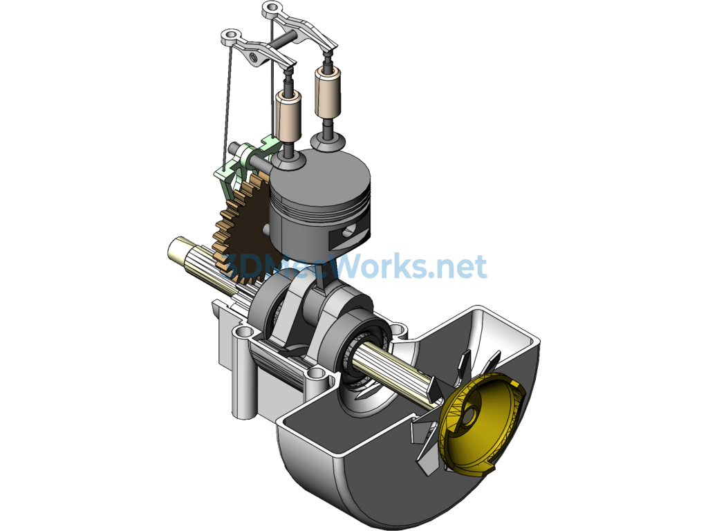 Internal Combustion Engine Motion Mechanism - SolidWorks - Free Download Internal Combustion Engine Motion Mechanism - Image 3