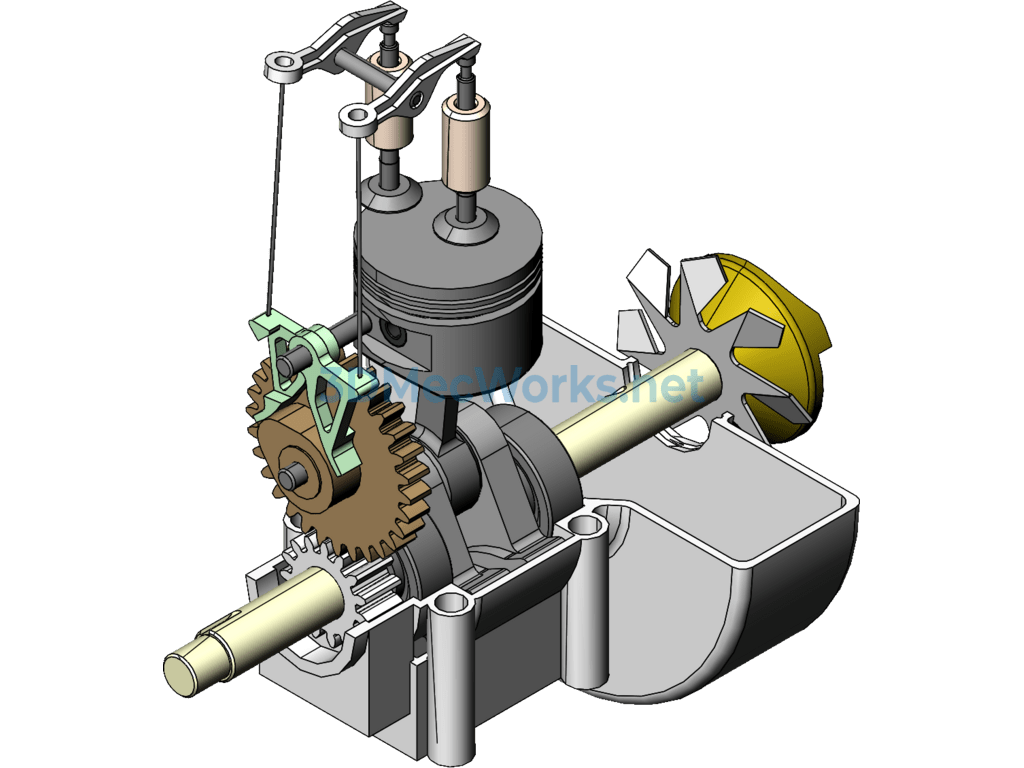 Internal Combustion Engine Motion Mechanism - SolidWorks - Free Download Internal Combustion Engine Motion Mechanism - Image 4
