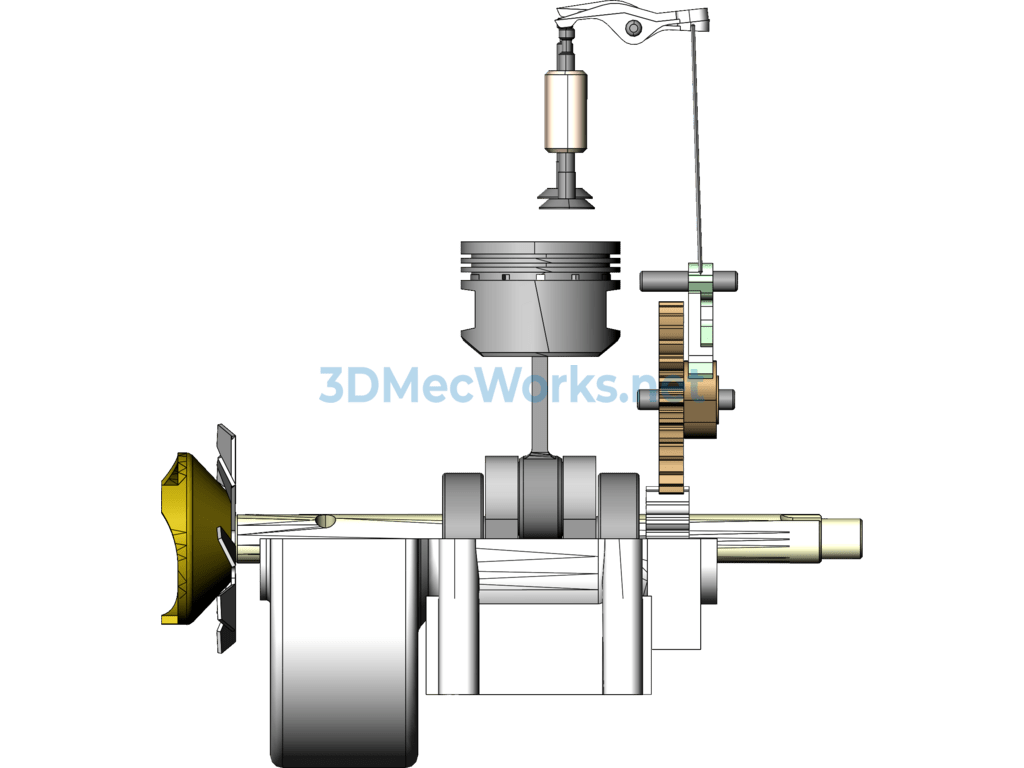 Internal Combustion Engine Motion Mechanism - SolidWorks - Free Download Internal Combustion Engine Motion Mechanism - Image 5