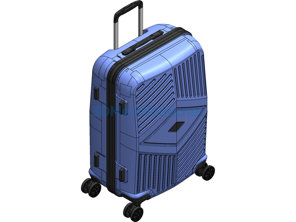 Big Belly Rolling Suitcase - SolidWorks - Free Download Big Belly Rolling Suitcase - Image 2