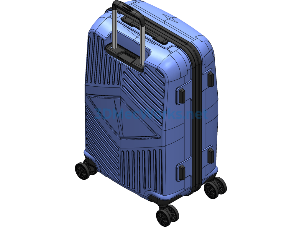 Big Belly Rolling Suitcase - SolidWorks - Free Download Big Belly Rolling Suitcase - Image 3