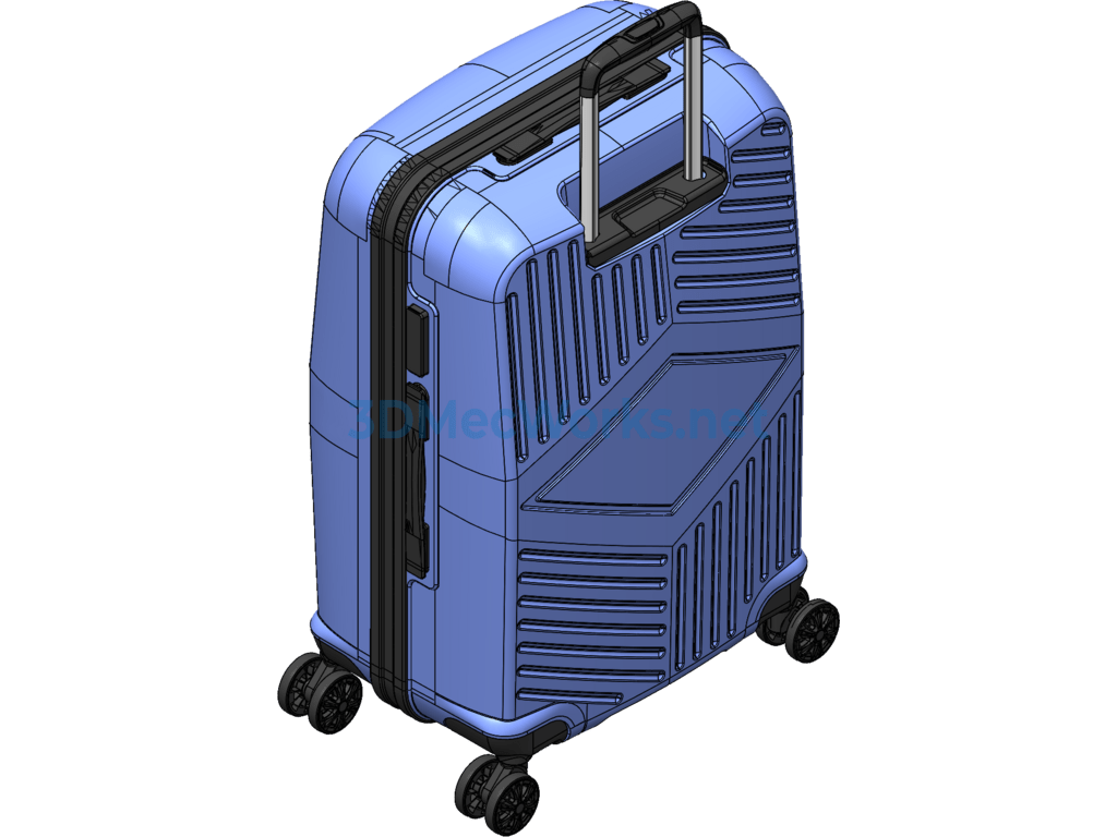 Big Belly Rolling Suitcase - SolidWorks - Free Download Big Belly Rolling Suitcase - Image 4