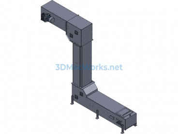 Z-type bucket conveyor elevator - SolidWorks - Free Download