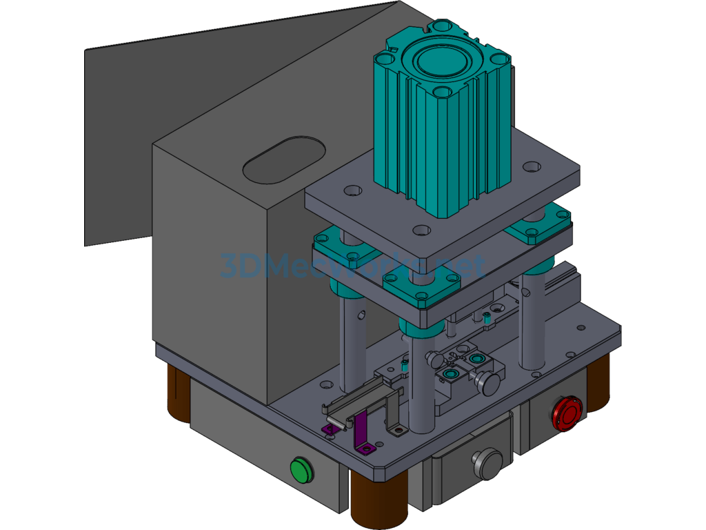Semi-Automatic Cutting Fixture Assembly - SolidWorks - Free Download Semi-Automatic Cutting Fixture Assembly - Image 2