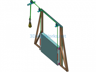 Self-weight pressure furnace door - SolidWorks - Free Download