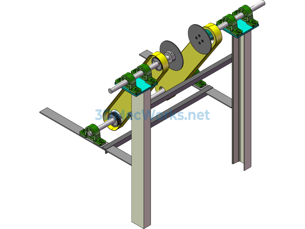 Synchronous Left and Right Shaft Rewinding - SolidWorks - Free Download Synchronous Left and Right Shaft Rewinding - Image 2