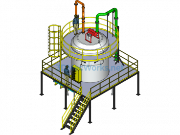Mixing Vessel Steel Platform - SolidWorks - Free Download
