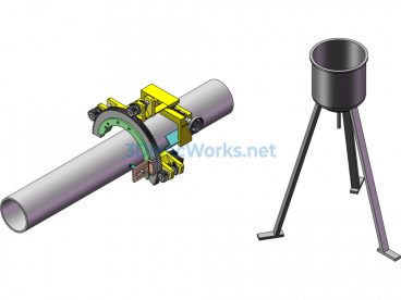 Water Jet Circular Cutting Machine - SolidWorks - Free Download