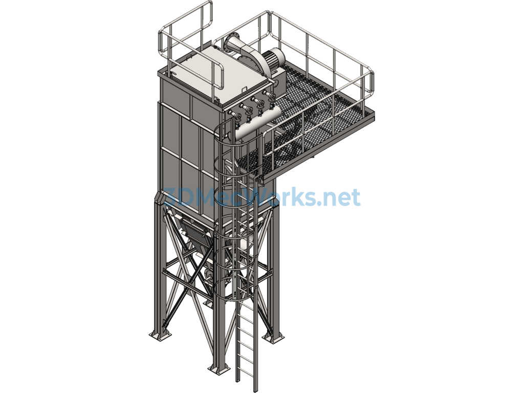 The Dust Collector Uses a Pleated Bag Model - SolidWorks - Free Download The Dust Collector Uses a Pleated Bag Model
