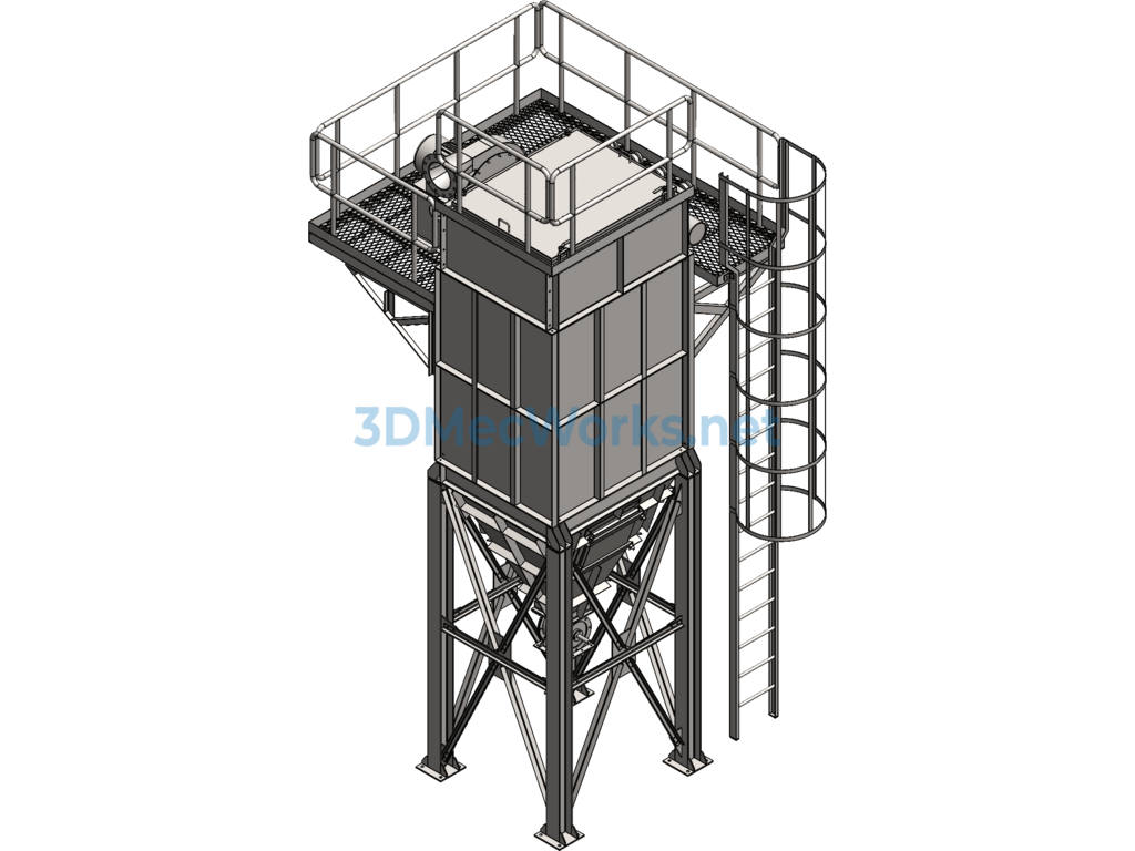 The Dust Collector Uses a Pleated Bag Model - SolidWorks - Free Download The Dust Collector Uses a Pleated Bag Model - Image 2