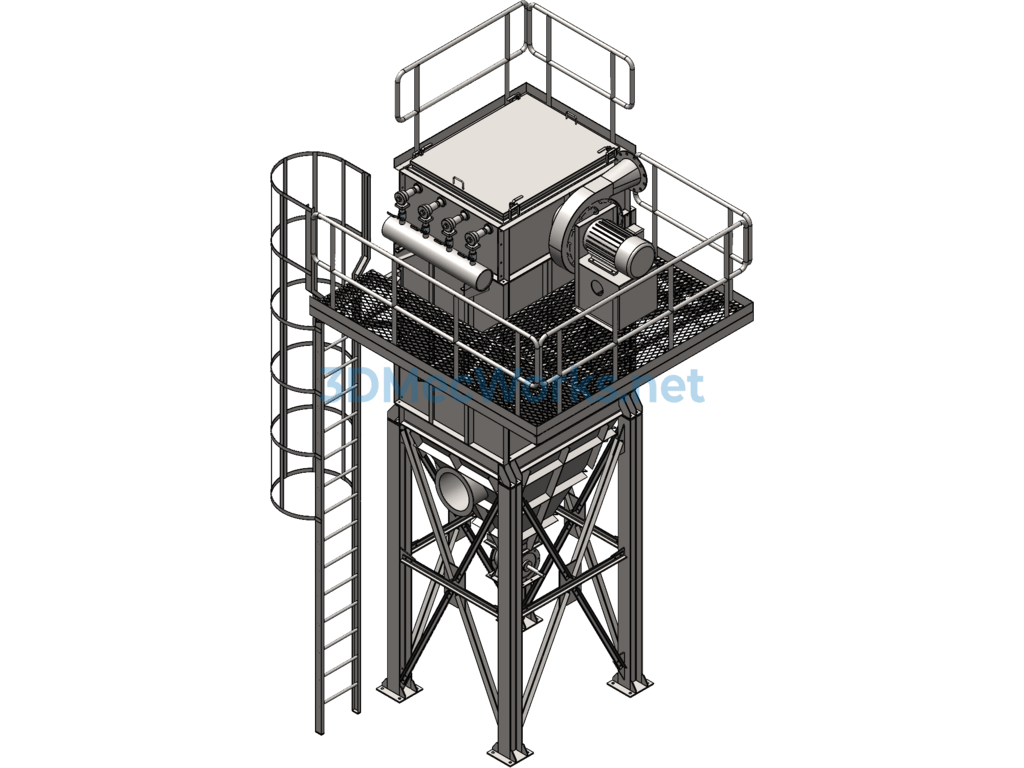 The Dust Collector Uses a Pleated Bag Model - SolidWorks - Free Download The Dust Collector Uses a Pleated Bag Model - Image 4