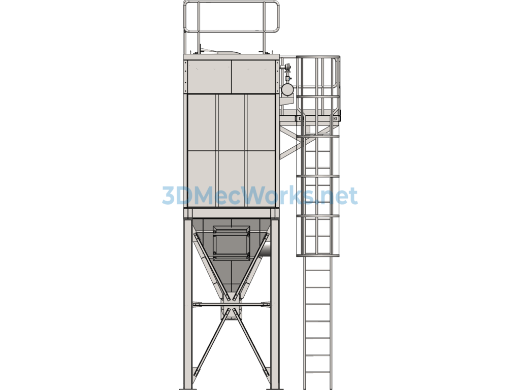 The Dust Collector Uses a Pleated Bag Model - SolidWorks - Free Download The Dust Collector Uses a Pleated Bag Model - Image 5