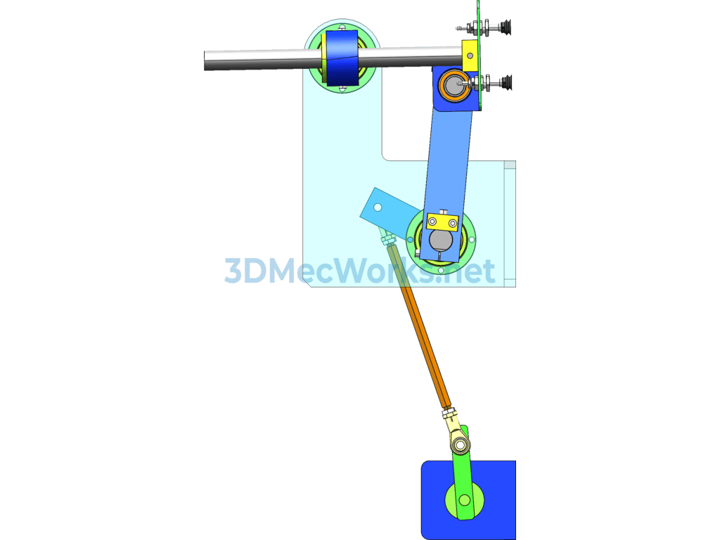 Reciprocating Material Picking, Flipping, and Feeding Mechanism Driven by a Four-Bar Linkage - SolidWorks - Free Download Reciprocating Material Picking, Flipping, and Feeding Mechanism Driven by a Four-Bar Linkage - Image 5