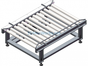 W1300X L2000X H700 Powered Roller Conveyor - SolidWorks - Free Download