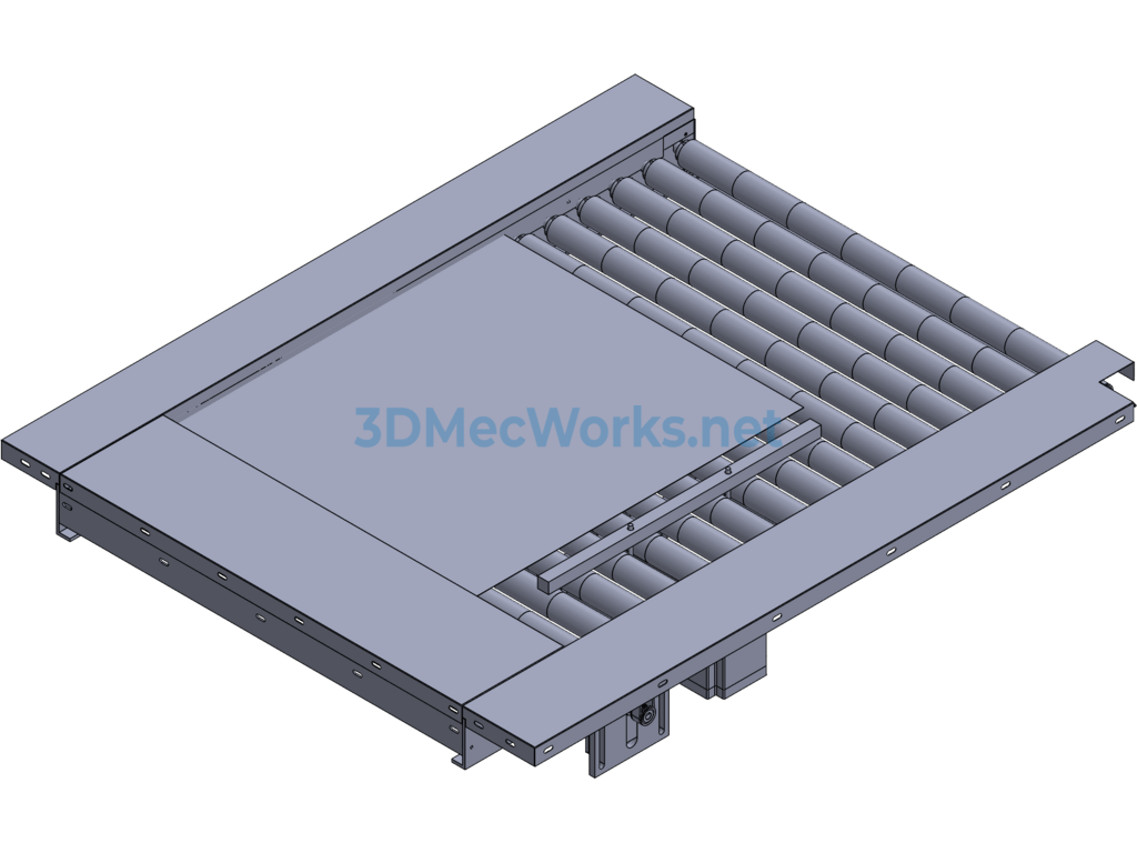 The End Mechanism of the Drum Conveyor Feed Inlet - SolidWorks - Free Download The End Mechanism of the Drum Conveyor Feed Inlet