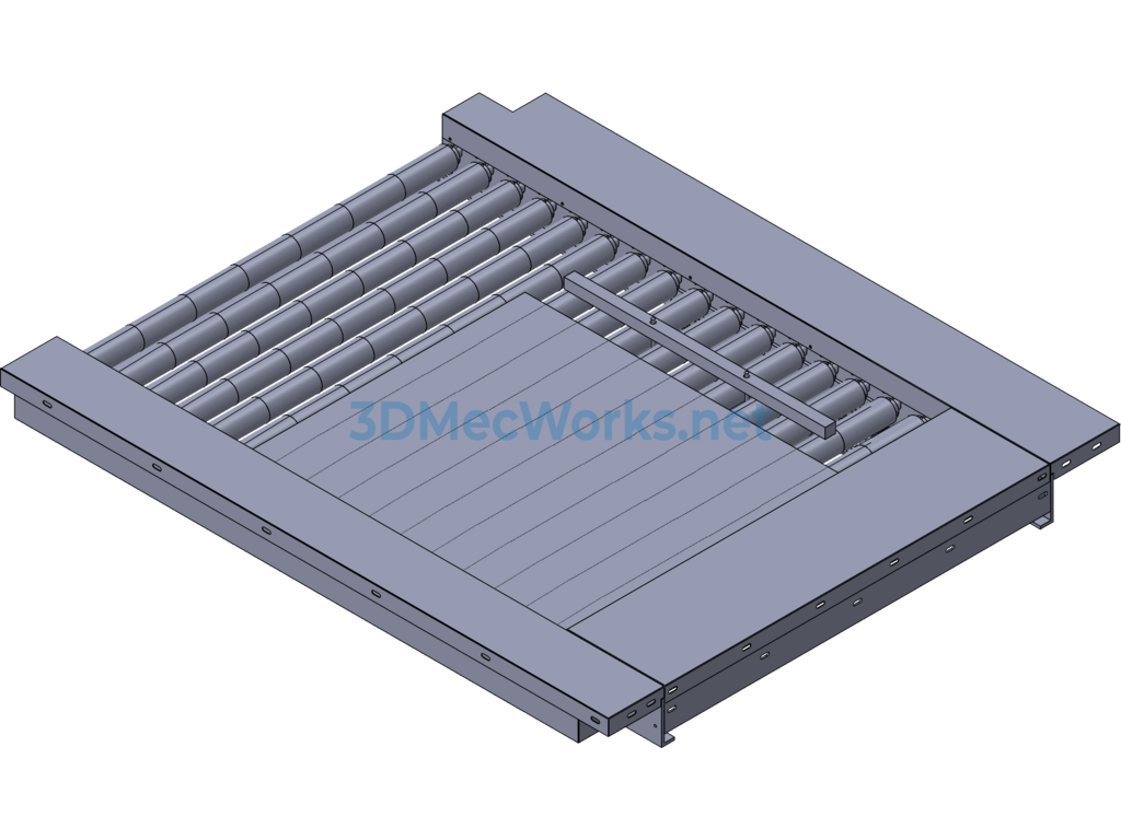 The End Mechanism of the Drum Conveyor Feed Inlet - SolidWorks - Free Download The End Mechanism of the Drum Conveyor Feed Inlet - Image 2