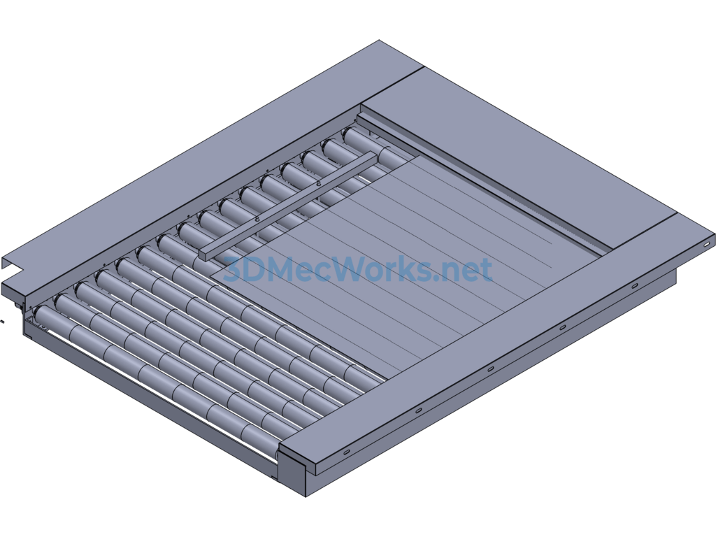 The End Mechanism of the Drum Conveyor Feed Inlet - SolidWorks - Free Download The End Mechanism of the Drum Conveyor Feed Inlet - Image 3